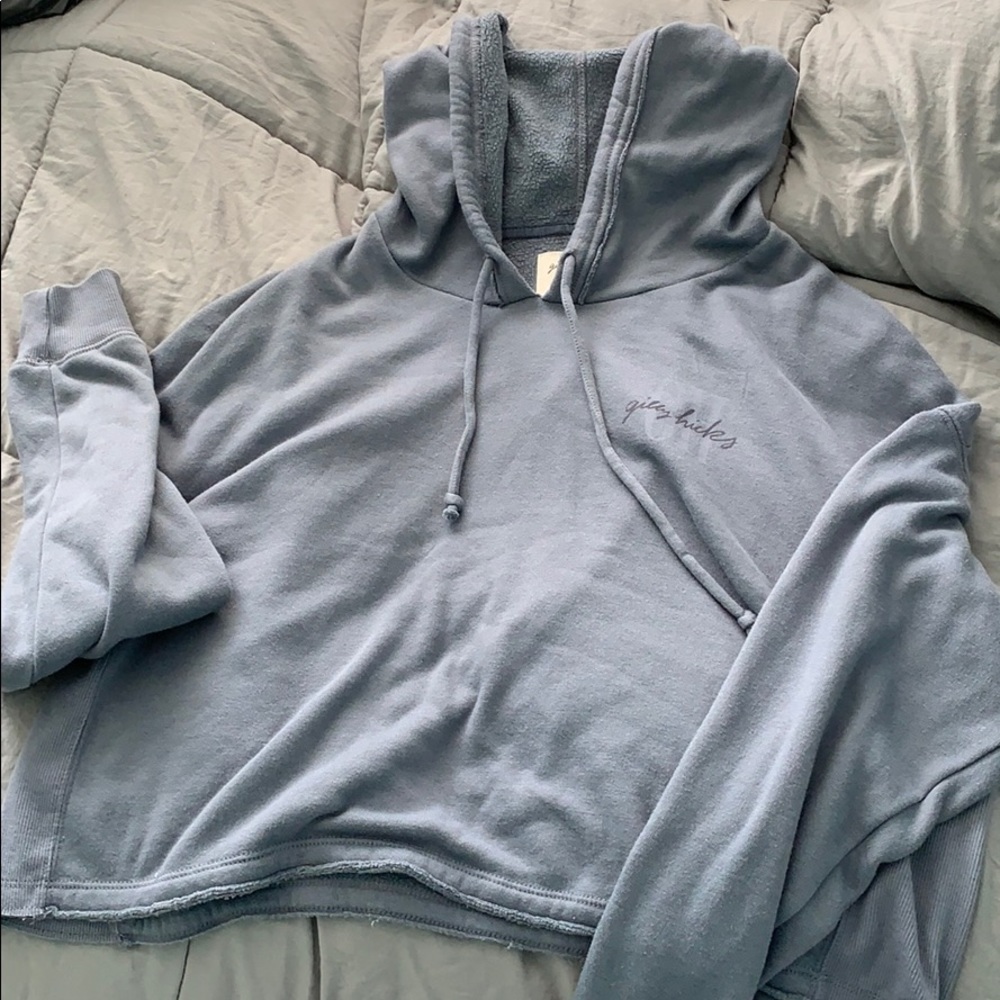 Hollister blue cropped hoodie